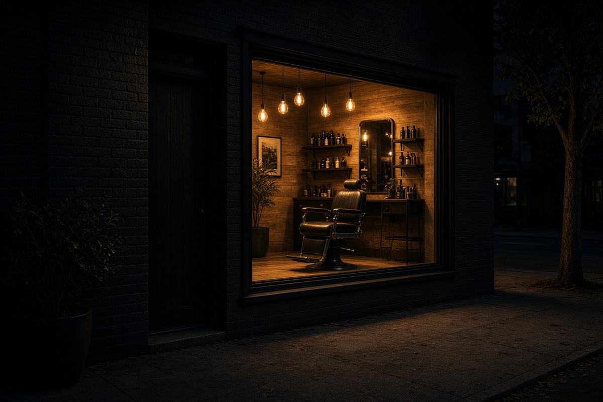 Shop window at night