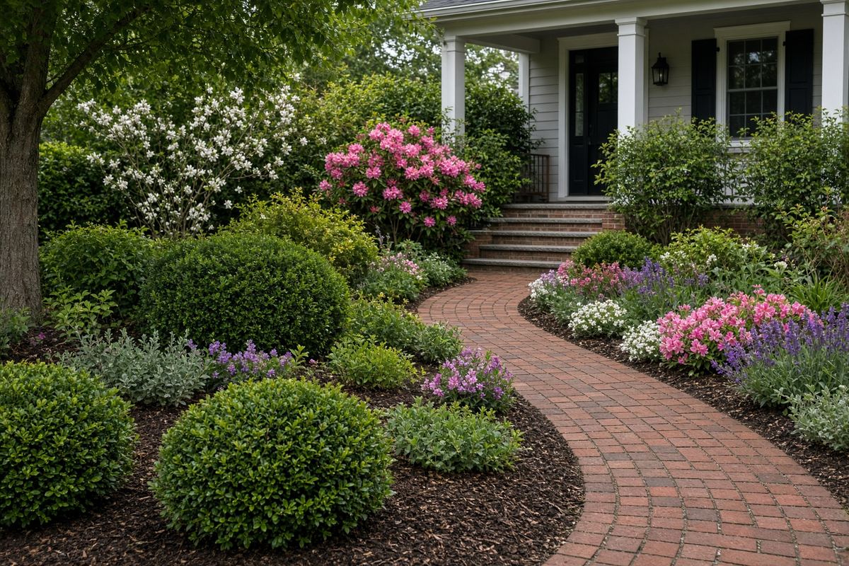Layered front-yard garden