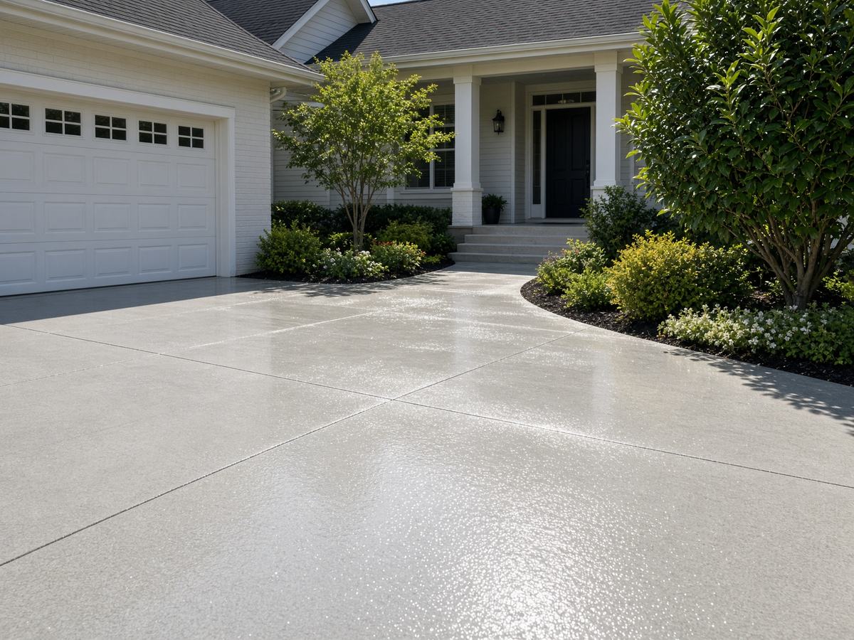 Clean driveway after washing