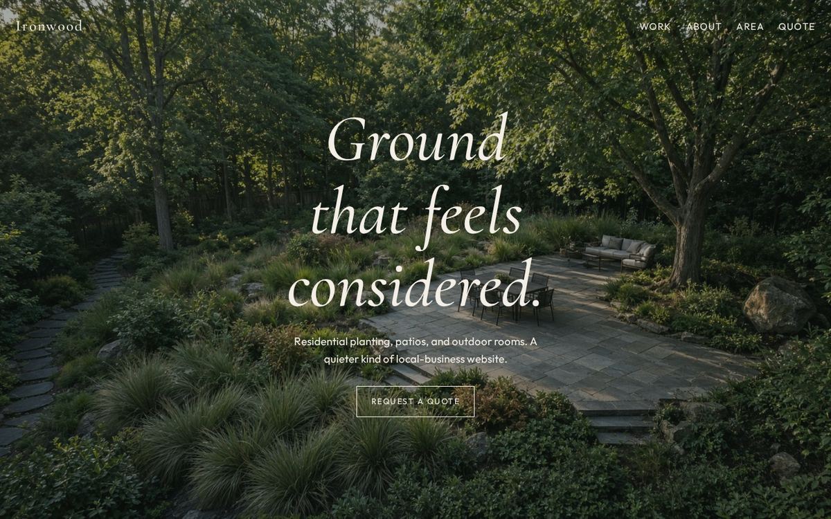 Preview of the Ironwood Landscaping demo website