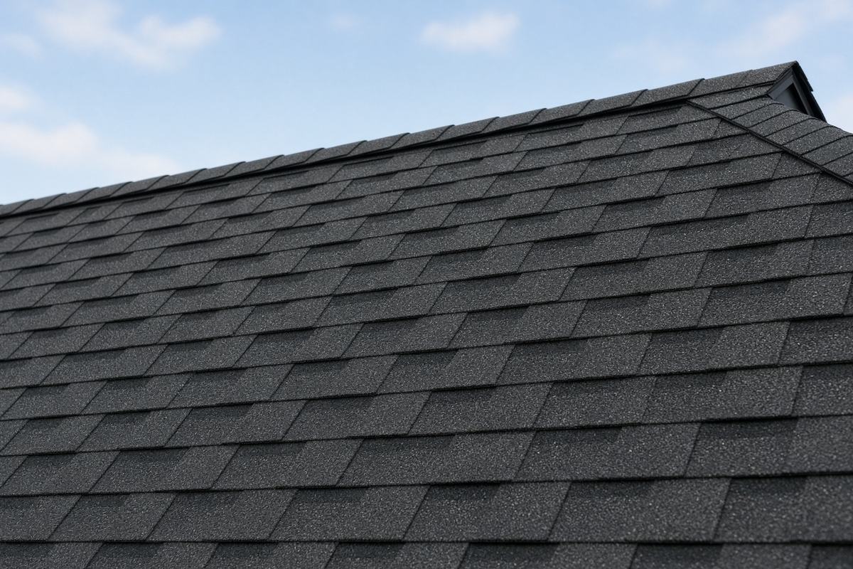 Architectural shingles close-up